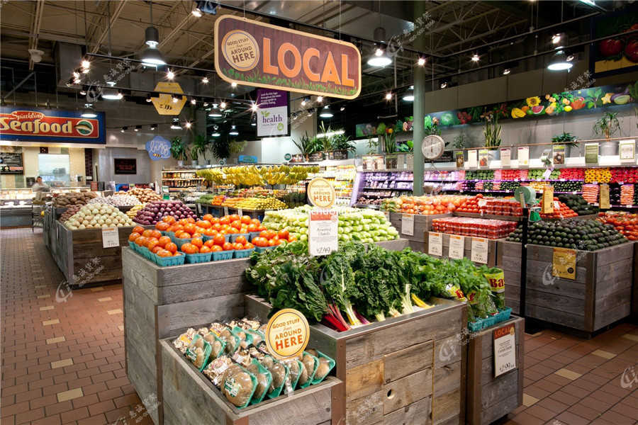 超市木制水果蔬菜货架