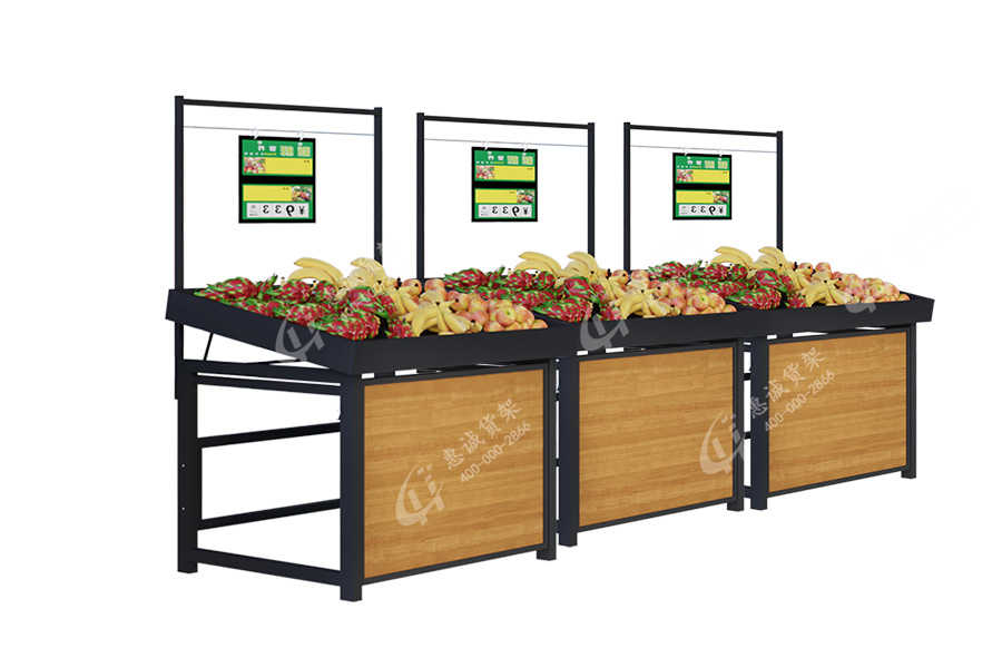 C style supermarket single side fruit and vegetable display stand 