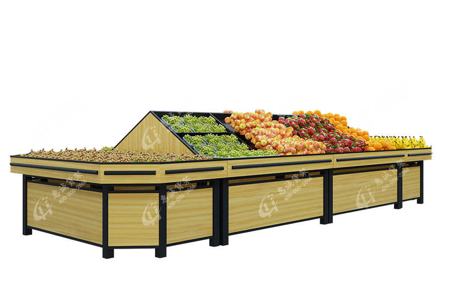 Supermarketl display cases and shelving for fresh vegetable and fruit