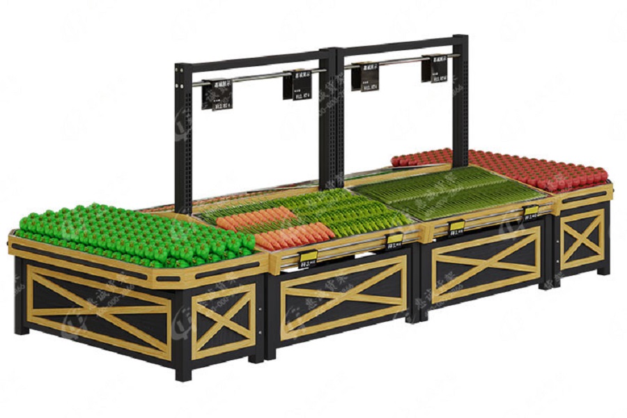 One layer fruit vegetable rack with price pole