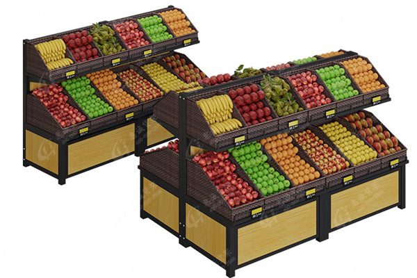 BGY fruit gondola shelf with baskets