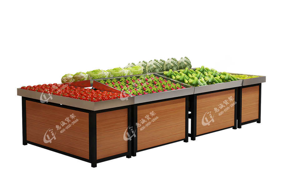 Stainless steel fresh shelf supermarket center rack for vegetables and fruits-ZL
