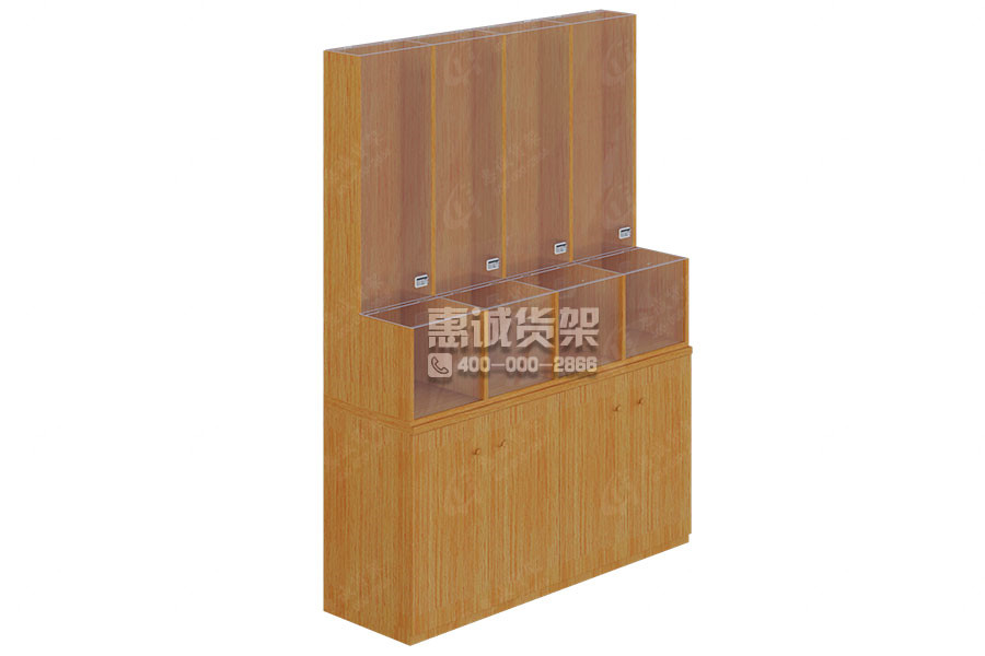 Single Sided Supermarket Wooden Display Cabinet