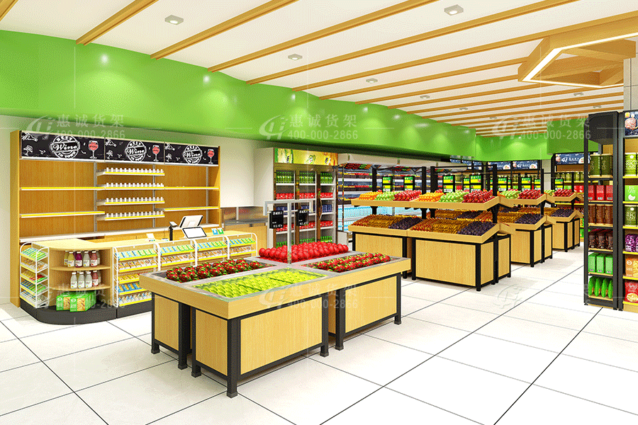深圳生鲜超市货架图片2