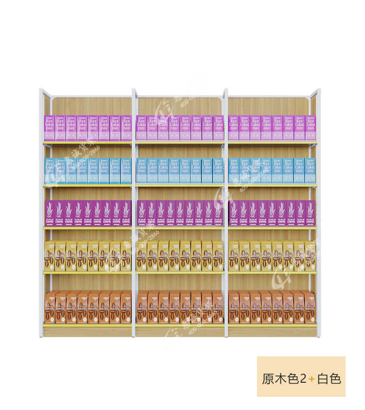 便利店超市单面靠墙钢木货架图片1-7