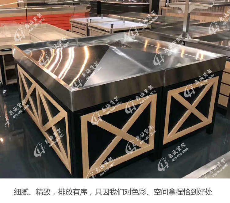 生鲜超市不锈钢货架堆头-XL_L款