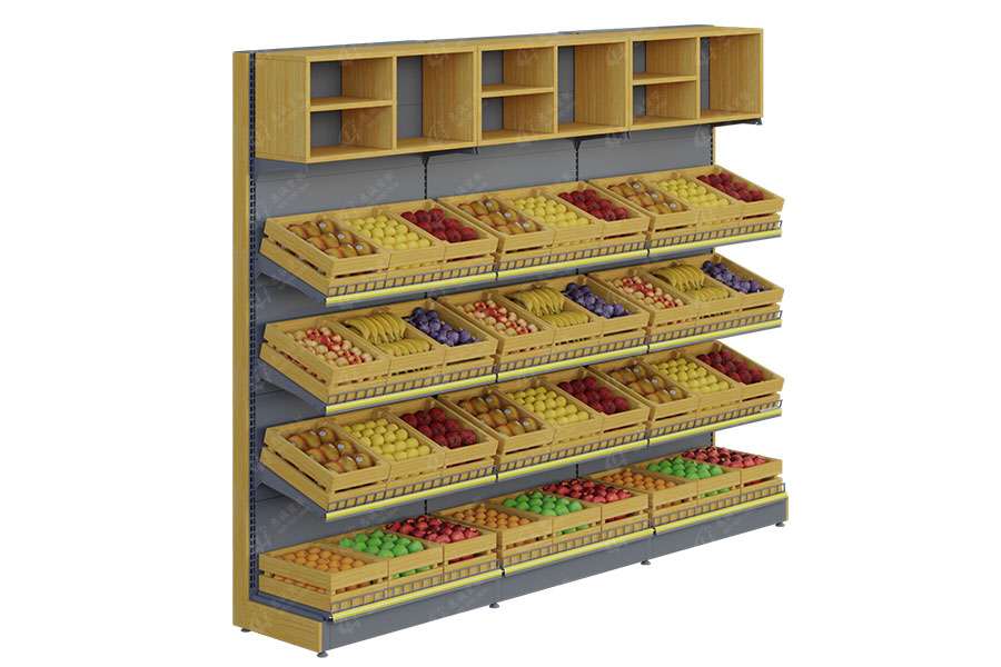 Factory direct single side wall fruit gondola shelf