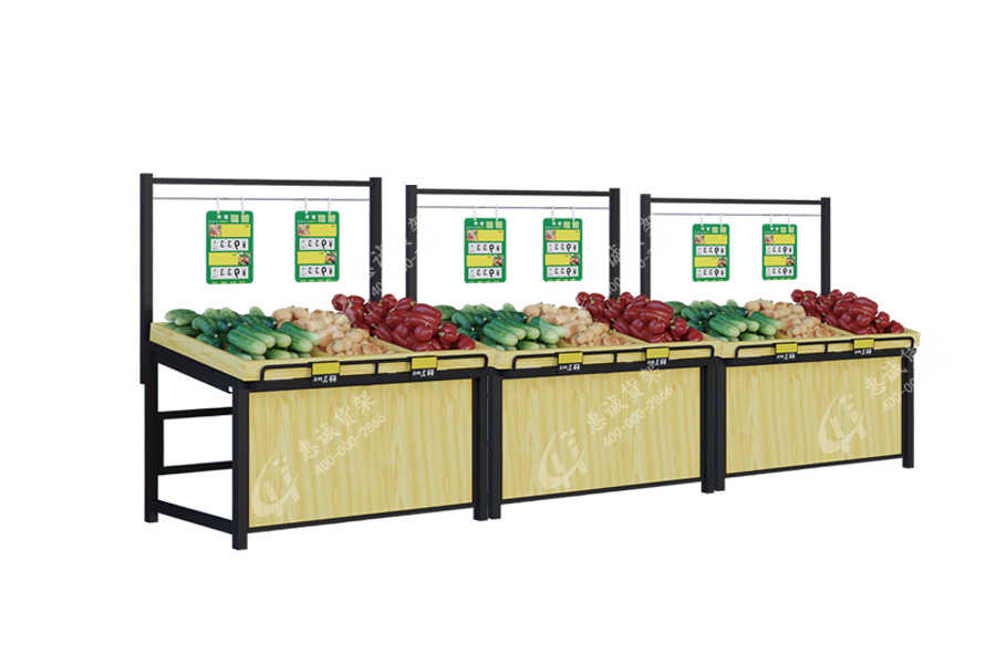 XL style single side wall fruit vegetable display shelf