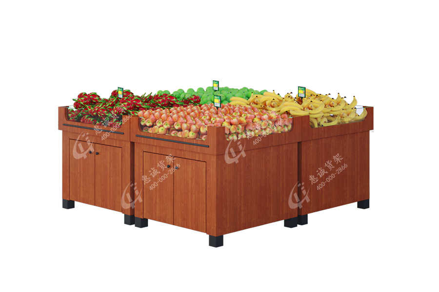 Supermarket fruit vegetable top gondola display shelf with glass fences-H