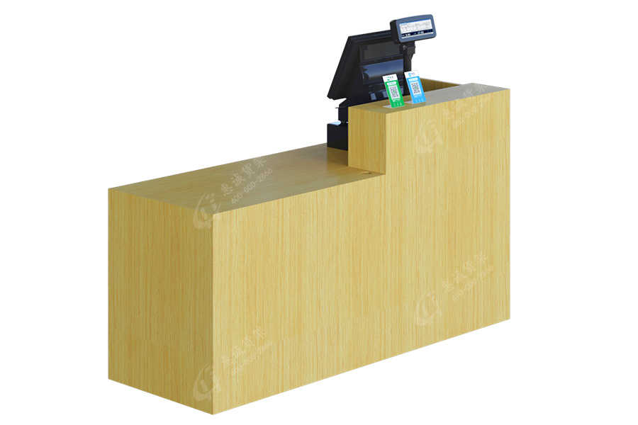 Durable supermarket grocery store wooden checkout counter-HC-SYT-SMT