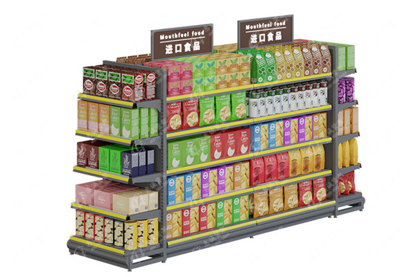 Hot sale Single and double sided metal supermarket shelf gondola display rack