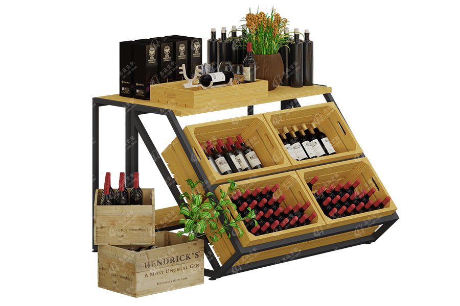 Red Wine Rack Top Display Shelf