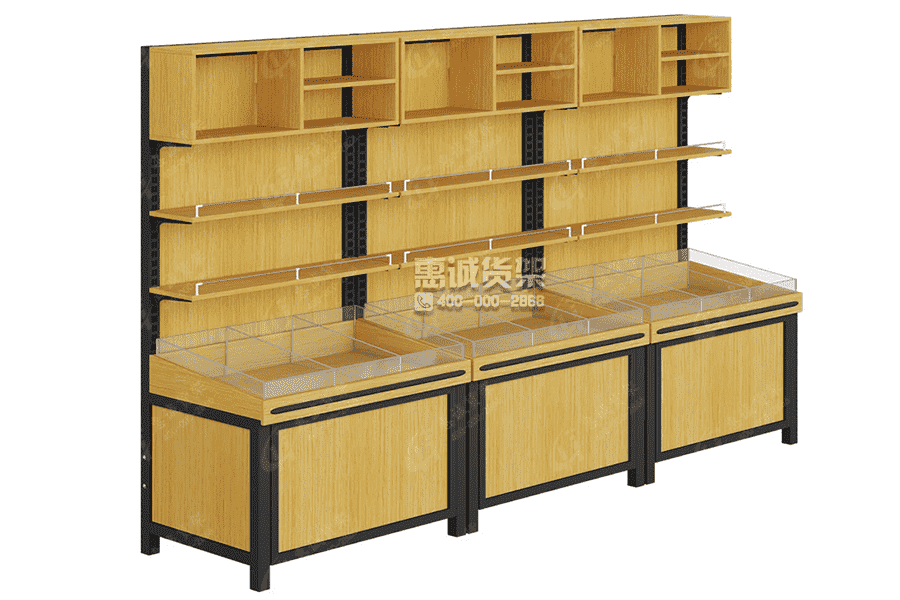 Supermarket Wooden Wall Shelf For Bulk Food 