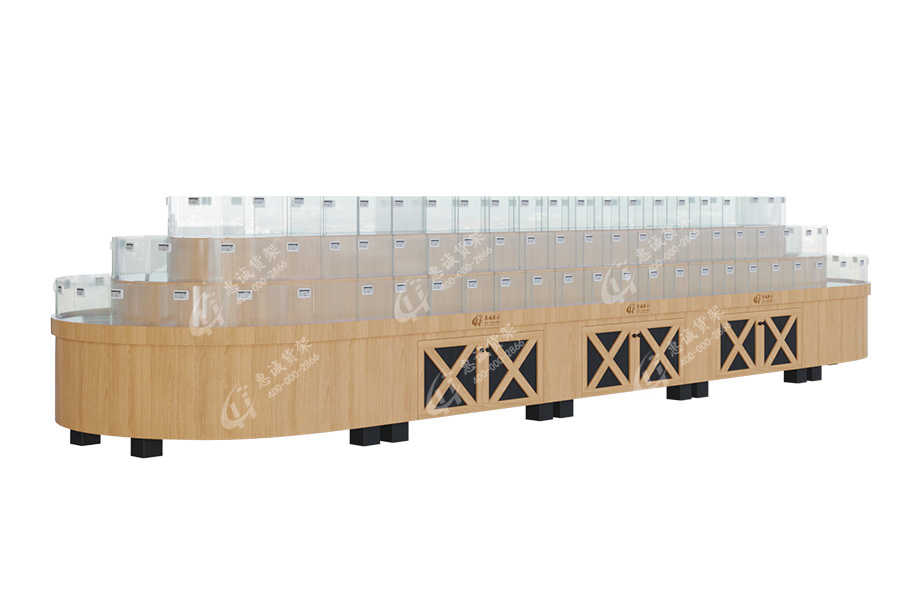 Supermarket Round Shape Bulk Snack Island Shelf With Acrylic Box_YXLS